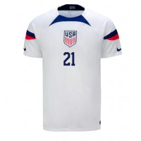Pánský Fotbalový dres Spojené státy Timothy Weah #21 MS 2022 Domácí Krátký Rukáv